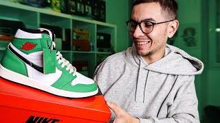 REVIEW 49  AIR JORDAN 1 HIGH LUCKY GREEN [upl. by Niboc]