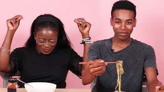 Strangers Try Keto NoCarb Noodles Shiritaki  Miracle Noodles [upl. by Nonna]