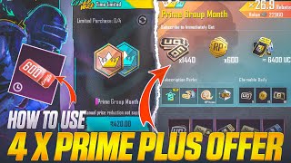 😍 BIG OFFER  PRIME PLUS HUGE DISCOUNT TRICK  BUYING 4X PRIME AT ONCE  600UC VOUCHER  PRIZE PATH [upl. by Aerdnaed]