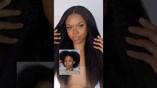 Seamless PU Clip Ins Hair Install🌟Natural Kinky Straight Hair  Wear To Go FtUlaHair [upl. by Joletta]