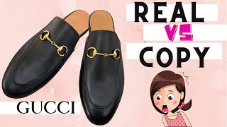 Real vs Fake Gucci Princetown Mules — 700 difference comparison [upl. by Thurnau157]