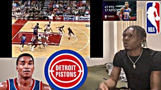 47 POINTS 17 ASSISTS  ISAIAH THOMAS VS DENVER NUGGETS 1983 DETROIT PISTONS HIGHLIGHTS  REACTION [upl. by Barina]