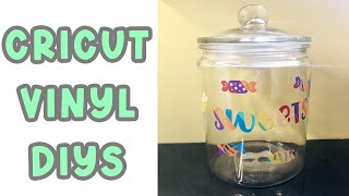 How To Apply Vinyl To A Glass Jar  Easy Cricut Project [upl. by Waxler]