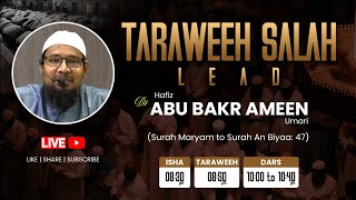 ⭕LIVE 16  Taraweeh Salaah Lead by Qaari Hafiz Abu Bakr Ameen Umari [upl. by Adnylam950]