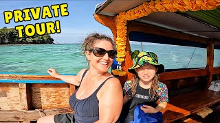 60 PRIVATE BOAT TOUR in KRABI THAILAND 🇹🇭  4 Island Tour  Railay Beach [upl. by Nepean556]