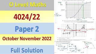 O Level Cambridge Maths Solved Past Paper 2 4024 22 October November 2022 [upl. by Astraea]