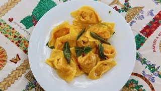 How to Make Pumpkin Ravioli or Cappellacci di Zucca  Pasta Grannies [upl. by Anilem]