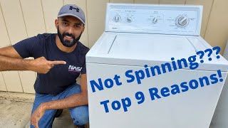 Top Nine Reasons Your Older Style Washer Is Not Spinning [upl. by Trilbie]