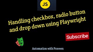 6  How to Handle Checkbox Radio button and Drop down using Playwright Javascript [upl. by Atiker]