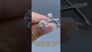 18k white gold 1 carat cultured diamond [upl. by Mendy]