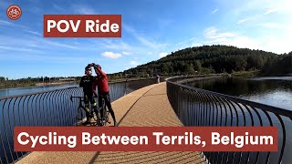 Cycling on a floating bridge in Belgium [upl. by Ariahay]