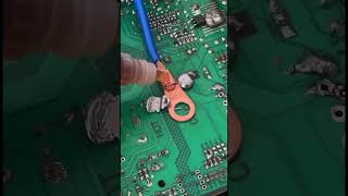 Flux One drop of soldering easily tins solder machine avtech solder solderingflux soldering [upl. by Eikin]