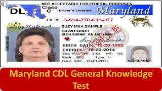 Maryland CDL General Knowledge Test [upl. by Aratehs]