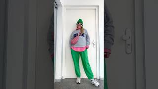 Kermit 💚sweatpants pinkandgreen colorcombination casuallook weekendlook dailyshorts [upl. by Lisab]