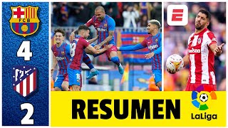 PARTIDAZO Barcelona 42 Atlético de Madrid Dani Alves gol y roja Traoré brillante  La Liga [upl. by Nahtanha831]