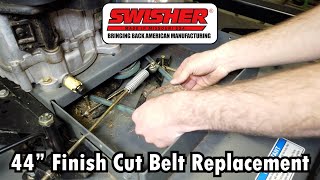 Swisher 44quot Pull Behind Finish Cut Mower Belt Replacement [upl. by Linn]