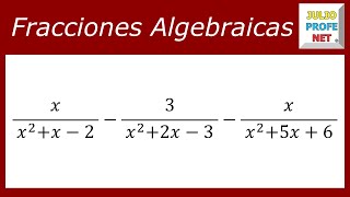 RESTAR FRACCIONES ALGEBRAICAS  Ejercicio 2 [upl. by Liahcim]