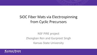 Zhongkan Ren Fabrication and Characterization of Silicon Oxycarbide Fibermats via Electrospinning [upl. by Annaeirb417]