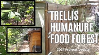 Trellises Humanure Compost Bins and Food Forests 2024 Project Update [upl. by Layap]