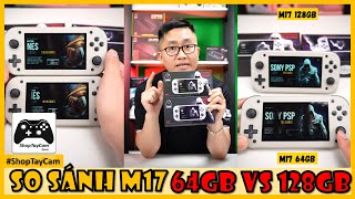 So Sánh MÁY CHƠI GAME CẦM TAY M17 64GB Vs 128GB Chiếc Switch Lite giá quot1 Củquot Giả Lập PSP PS1 Có Gì [upl. by Hazlett409]