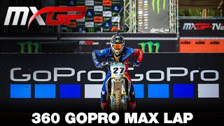 360 GoPro MAX Lap with ARMINAS JASIKONIS  MXGP of Riga 2020 motocross [upl. by Sinnal104]