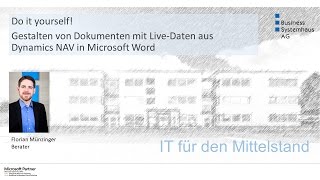 Dokumente mit LiveDaten aus Dynamics NAV in Microsoft Word erstellen [upl. by Morly]