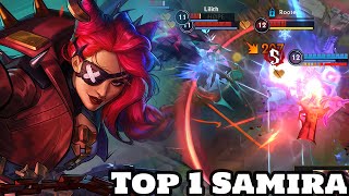 Wild Rift Samira  Top 1 Samira Soul Fighter Skin Gameplay Rank Challenger [upl. by Yentuoc]