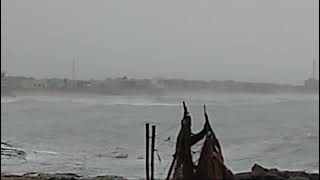 Strong monsoonal waves in Arabian sea sandspit beach Karachi [upl. by Llennod20]