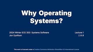 quotWhy Operating Systemsquot Operating Systems Course at University of Toronto [upl. by Watts]