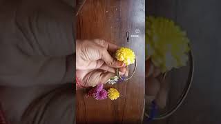 chamanth flowers hair accessories making fresh flowers garland [upl. by Nylanaj]