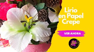 Como hacer un Lirio en papel crepe Tutorial para principiantes ​💐​🎁​ [upl. by Aihsad]