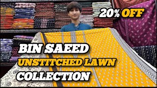 Pakistan Lawn BIN SAEED digital lawn print unstitched lawn new article available stock 2024 [upl. by Gurango]