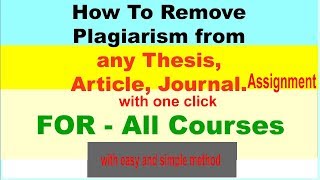 how to remove plagiarism from thesis Article  assignment in Urdu Hindi  English Subtitle [upl. by Dante]