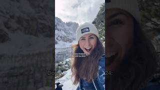 Wait SNOW in OCTOBER 😍🇮🇹❄️ dolomites fyp hikinggirls dolomiti snow [upl. by Annoet]