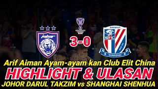 JDT VS SHANGHAI SHENHUA 30  ulasan2 [upl. by Sharos]