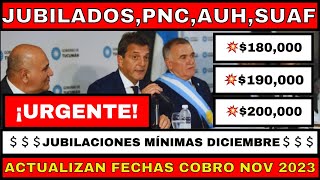 💥ATENCIÓN💥NOVIEMBRE 2023💲💲💲CONFIRMA NUEVAS Fechas de COBRO ANSES JUBILADOs PNC AUH SUAF [upl. by Elnar]