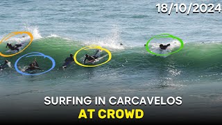 SURFING IN CARCAVELOS AT CROWD 18102024 [upl. by Anniahs230]