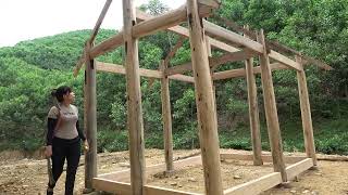 TIMELAPSE 120 days of building a house  BUILD LOG CABIN [upl. by Hanah771]