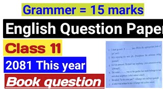 Class 11 English Question Paper 2024  Model Question 2081  Grammer [upl. by Eural303]