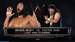 WWE 2K22 Bruiser Brody Vs Cactus Jack [upl. by Aivuy]