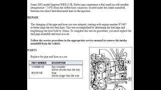 Subaru fuel smell TSB coldweather leak injector Impreza Rumble Ready 22 [upl. by Dlorad]