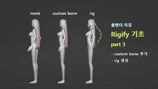 블렌더 리깅  rigify 기초 part03blender rigging  Basic of rigify part 3 [upl. by Robinetta]