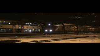 Nice trains in the snow  Züge Eisenbahn station [upl. by Dola]