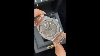 UNBOXING Audemars Piguet Royal Oak Selfwinding Grey dial 37mm 15450STOO1256ST02 UNBOXING [upl. by Madriene]