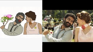 Nacho Nacho  Full Song Drawing Meme RRR Ntr Ram Charan  New Funny Drawing Video [upl. by Naeroled]