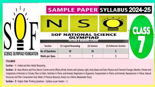 NSO Class 7 Solved Sample Paper 202425 Science Olympiad Sample Paper Grade 7 SOF NSO Sample Paper [upl. by Secunda]