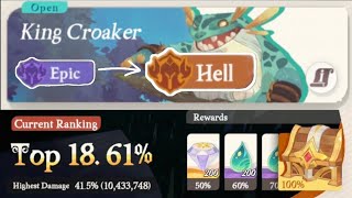 AFK Journey Dream Realm King Croaker Epic to Hell Top 186 as F2P [upl. by Merrie]