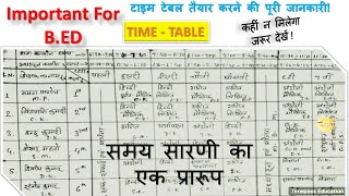 How to Prepare Time Table of a School  BEd Assignment for All University [upl. by Ocirnor]