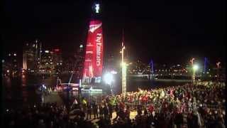 Emirates Team New Zealand launch giant AC72  Americas Cup [upl. by Nailil]