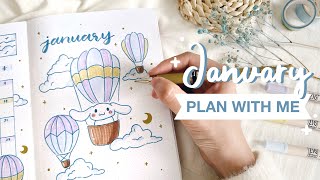 ☁️ plan with me  january 2024 bullet journal setup [upl. by Negem]